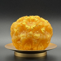 Golden Orchids Beeswax Candle | Unscented, Clean-Burning Glow