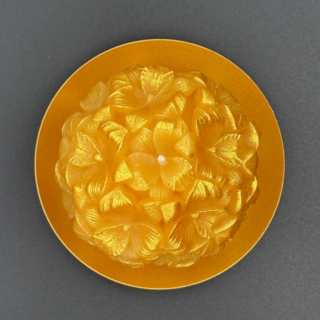 Golden Orchids Beeswax Candle | Unscented, Clean-Burning Glow