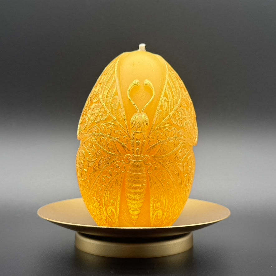 Moth Gathering Beeswax Candle | Unscented, Clean-Burning Glow