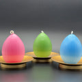 Striped Egg Beeswax Candle | Unscented, Clean-Burning Glow