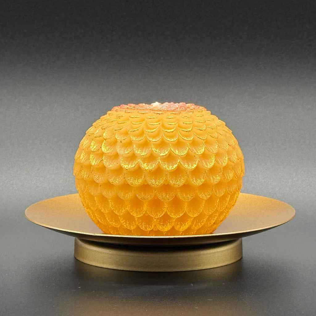 Dahlia Flower Beeswax Candle | Unscented, Clean-Burning Glow