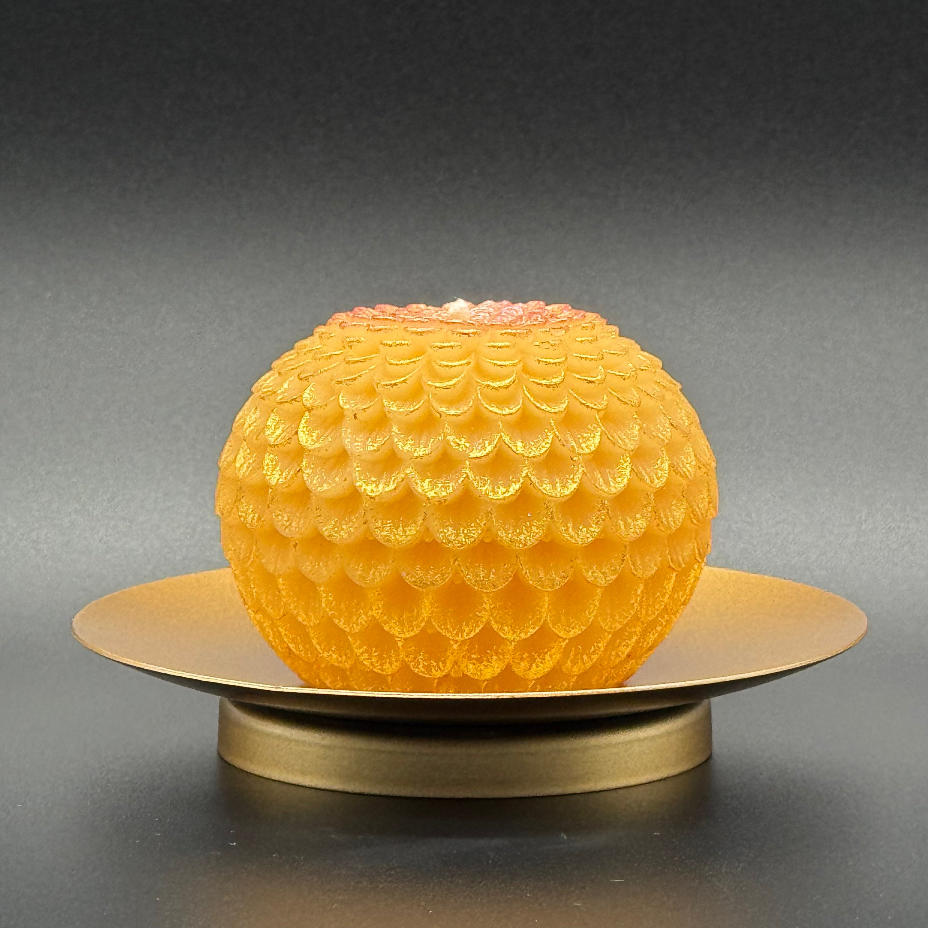 Dahlia Flower Beeswax Candle | Unscented, Clean-Burning Glow