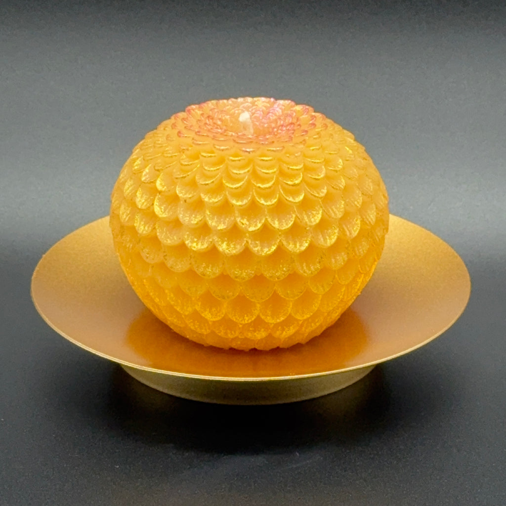 Dahlia Flower Beeswax Candle | Unscented, Clean-Burning Glow
