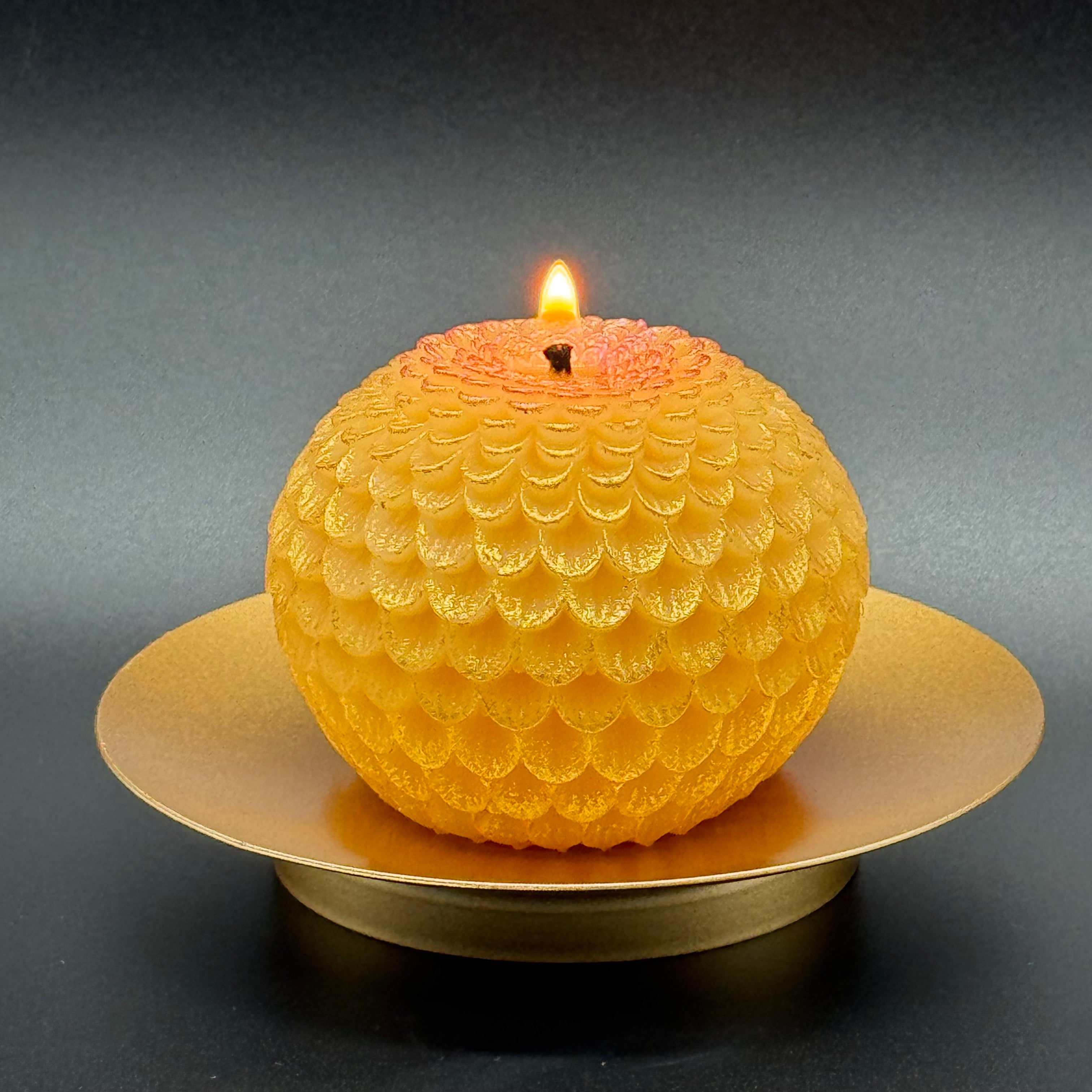 Dahlia Flower Beeswax Candle | Unscented, Clean-Burning Glow