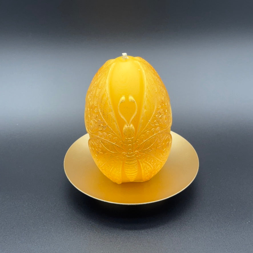 Moth Gathering Beeswax Candle | Unscented, Clean-Burning Glow