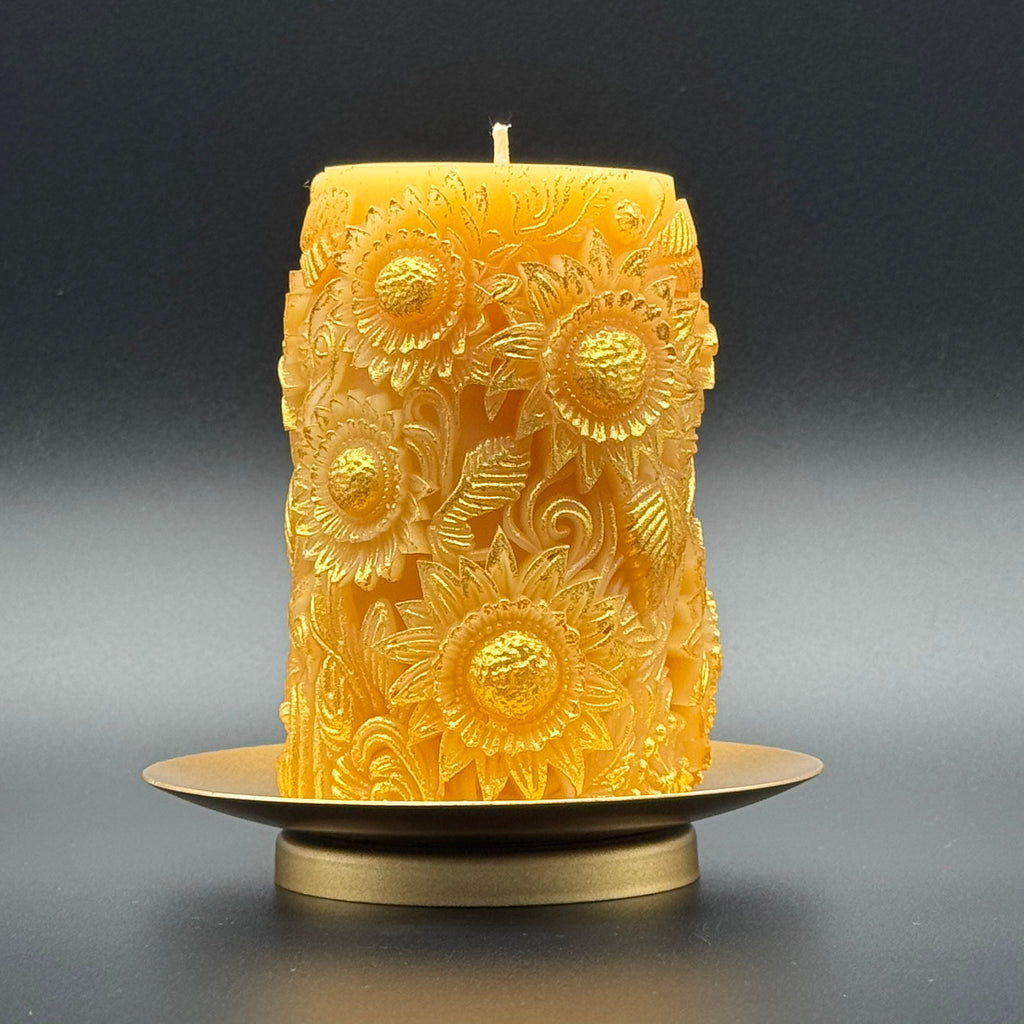 Sunflower Meadow - Handmade Decorative Beeswax Candle