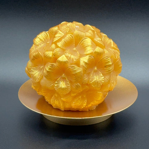 Golden Orchids Beeswax Candle | Unscented, Clean-Burning Glow