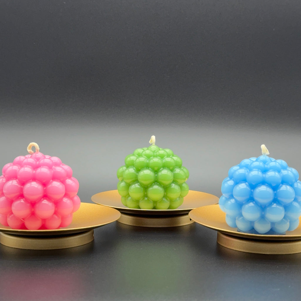 Bubble Ball Beeswax Candle | Unscented, Clean-Burning Glow