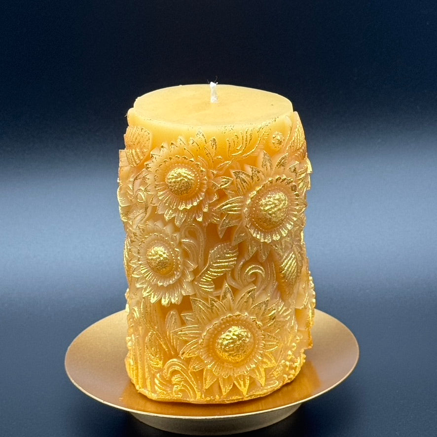 Sunflower Meadow - Handmade Decorative Beeswax Candle