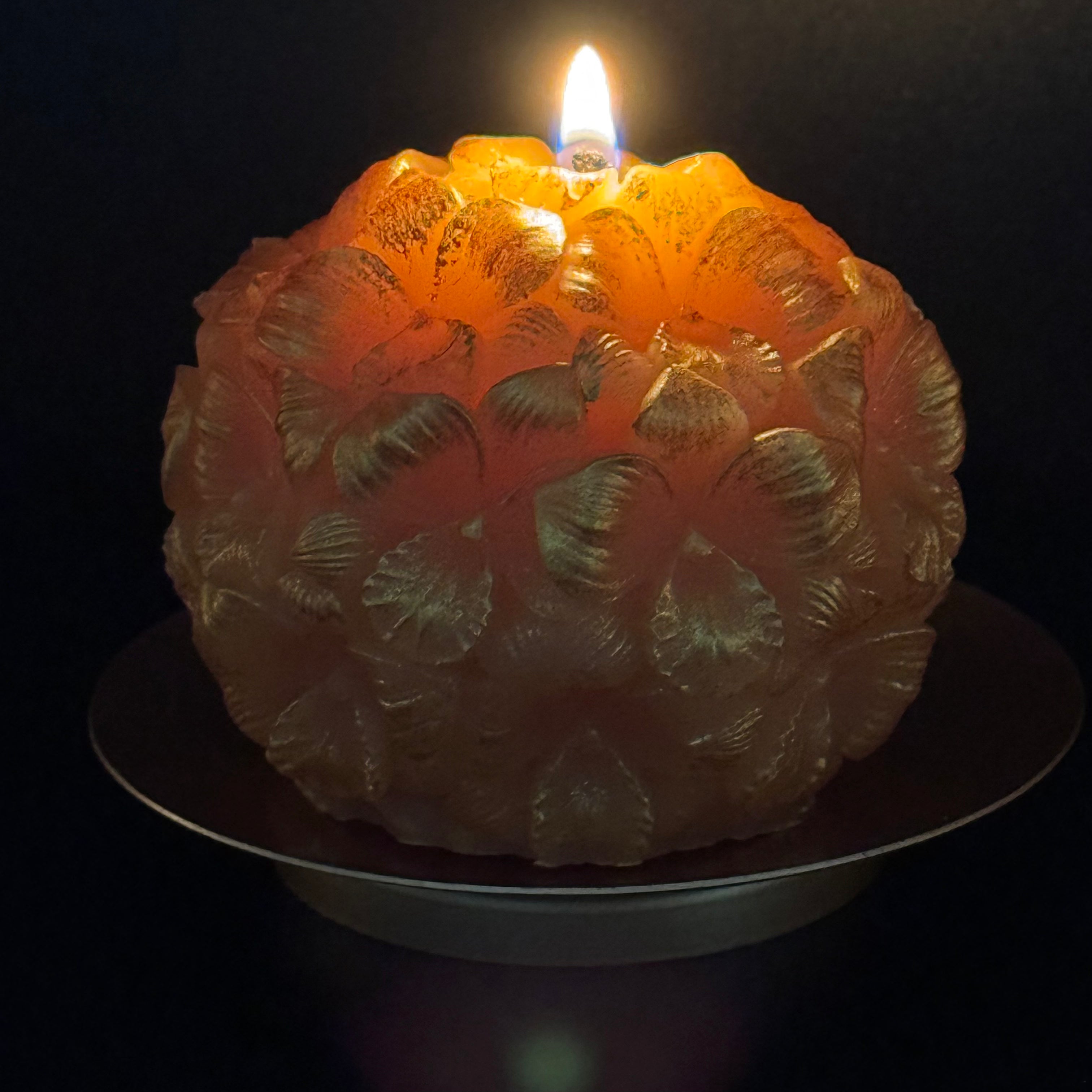 Golden Orchids Beeswax Candle | Unscented, Clean-Burning Glow