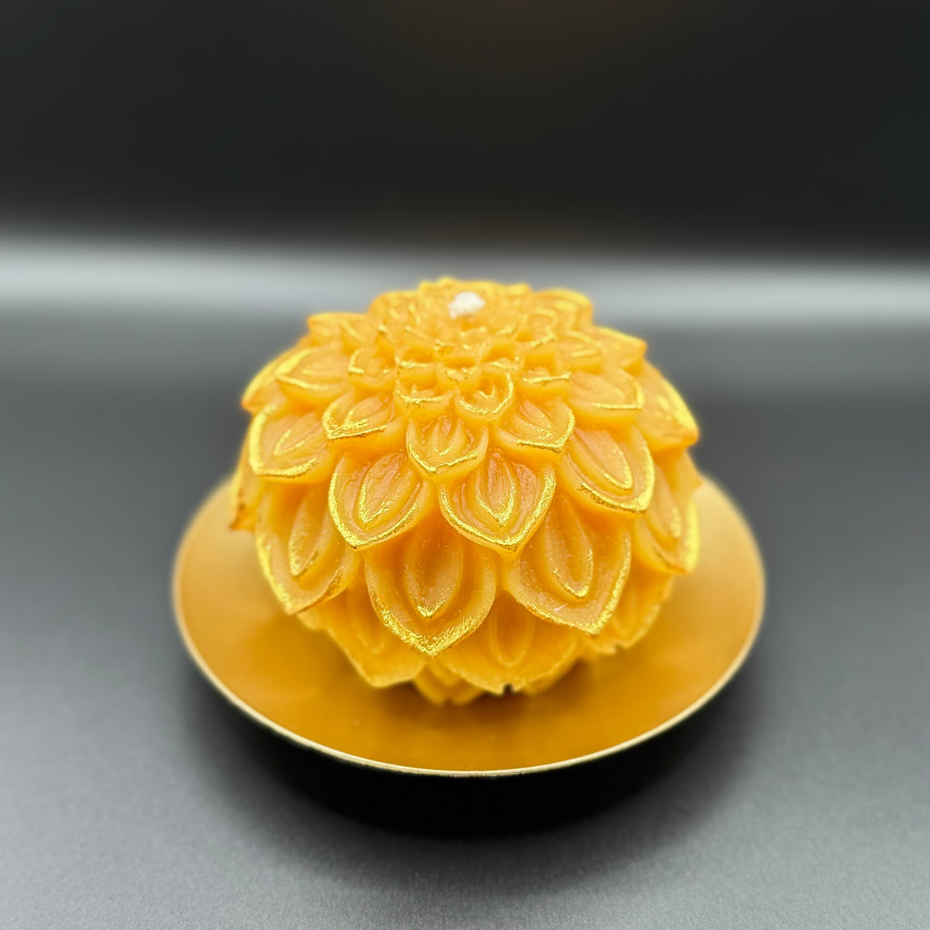 Lotus Sphere Beeswax Candle | Unscented, Clean-Burning Glow