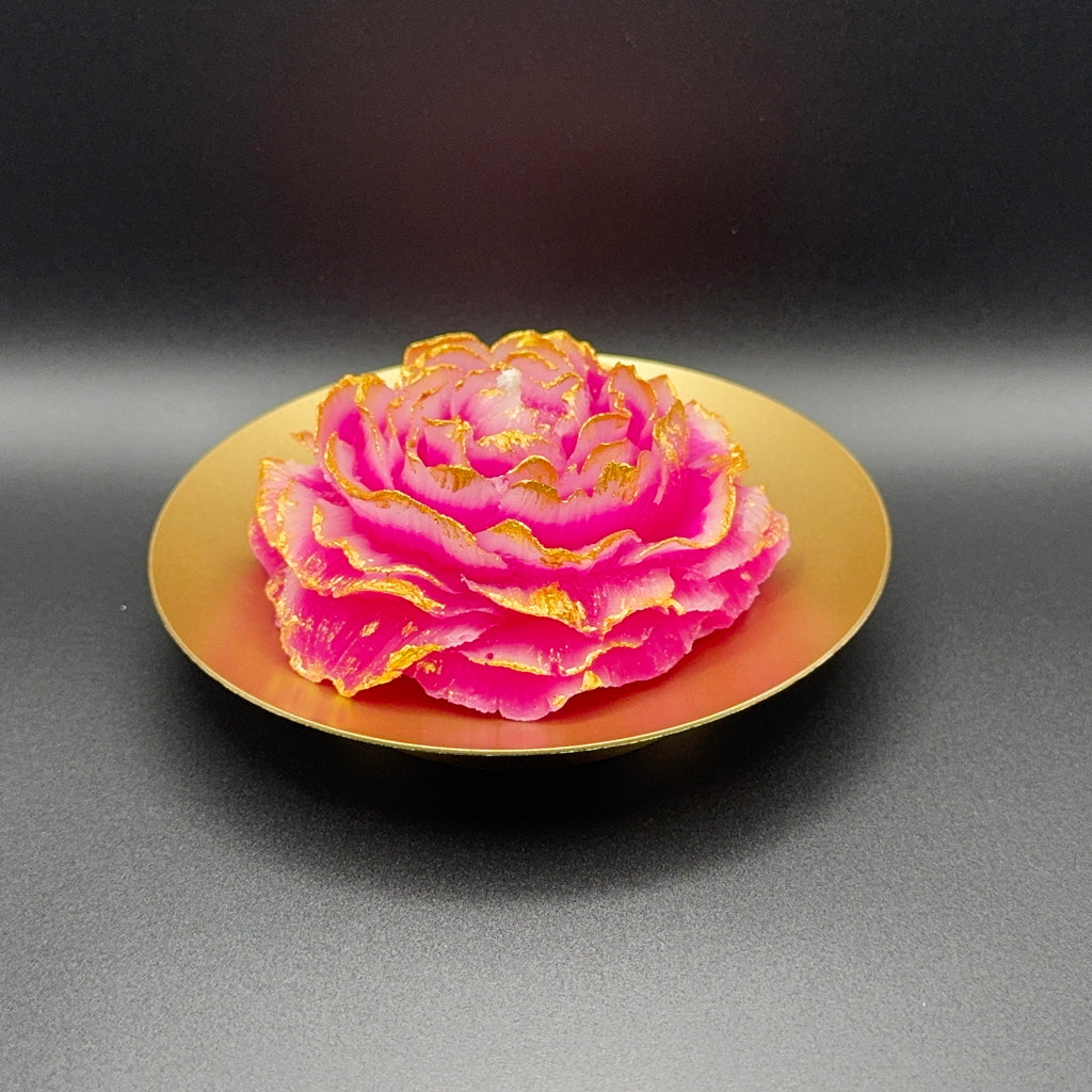 Peony Flower Beeswax Candle | Unscented, Clean-Burning Glow