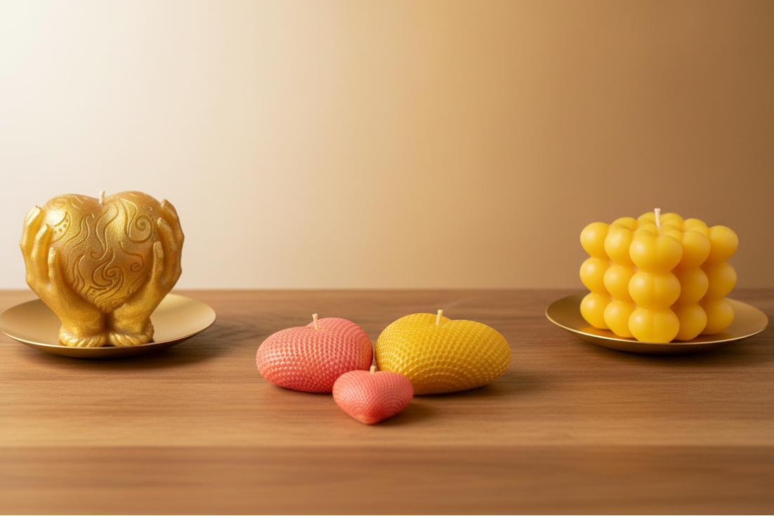 Hero banner with candles on table