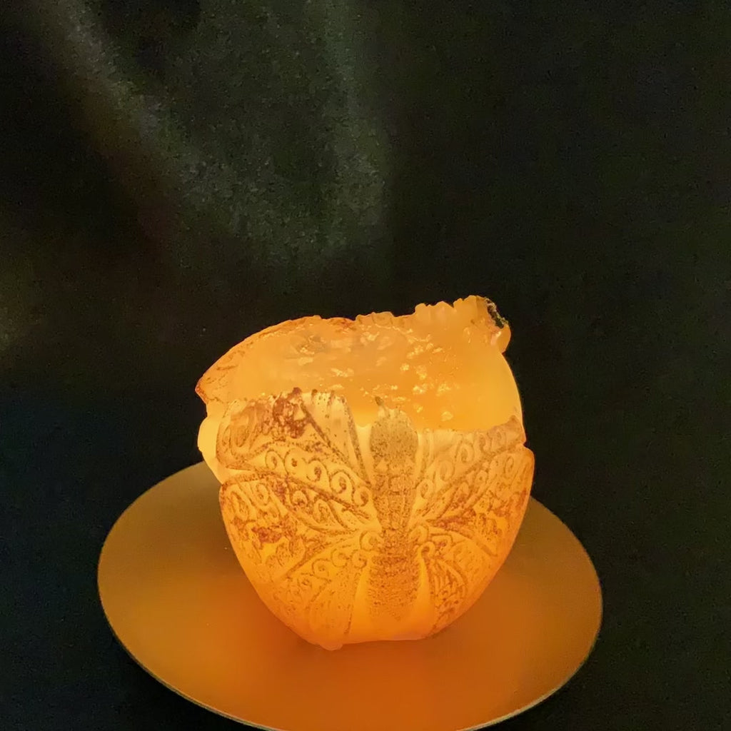 Moth Gathering Beeswax Candle | Unscented, Clean-Burning Glow